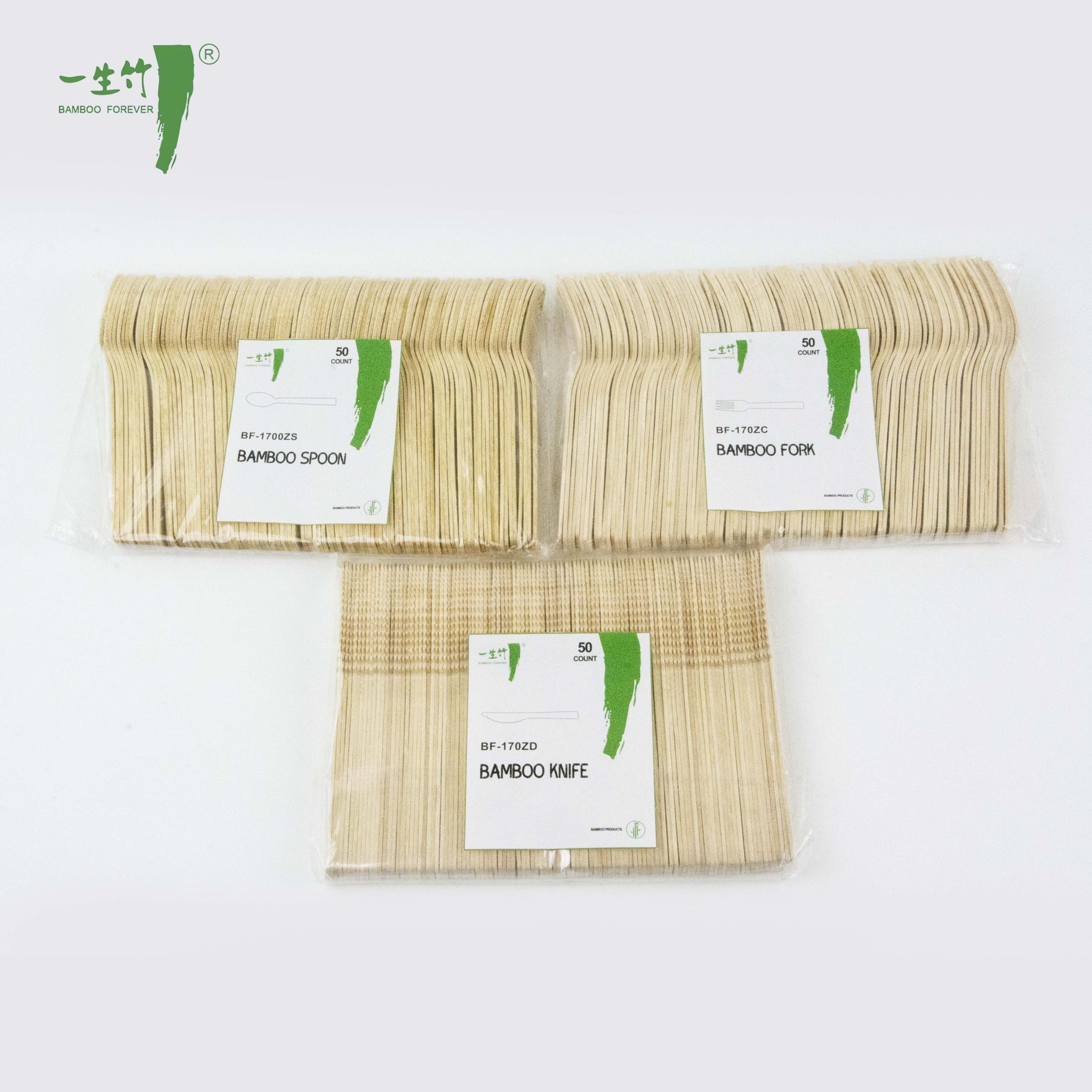 Прямые поставки от производителя: одноразовые бамбуковые столовые приборы в пластиковой упаковке