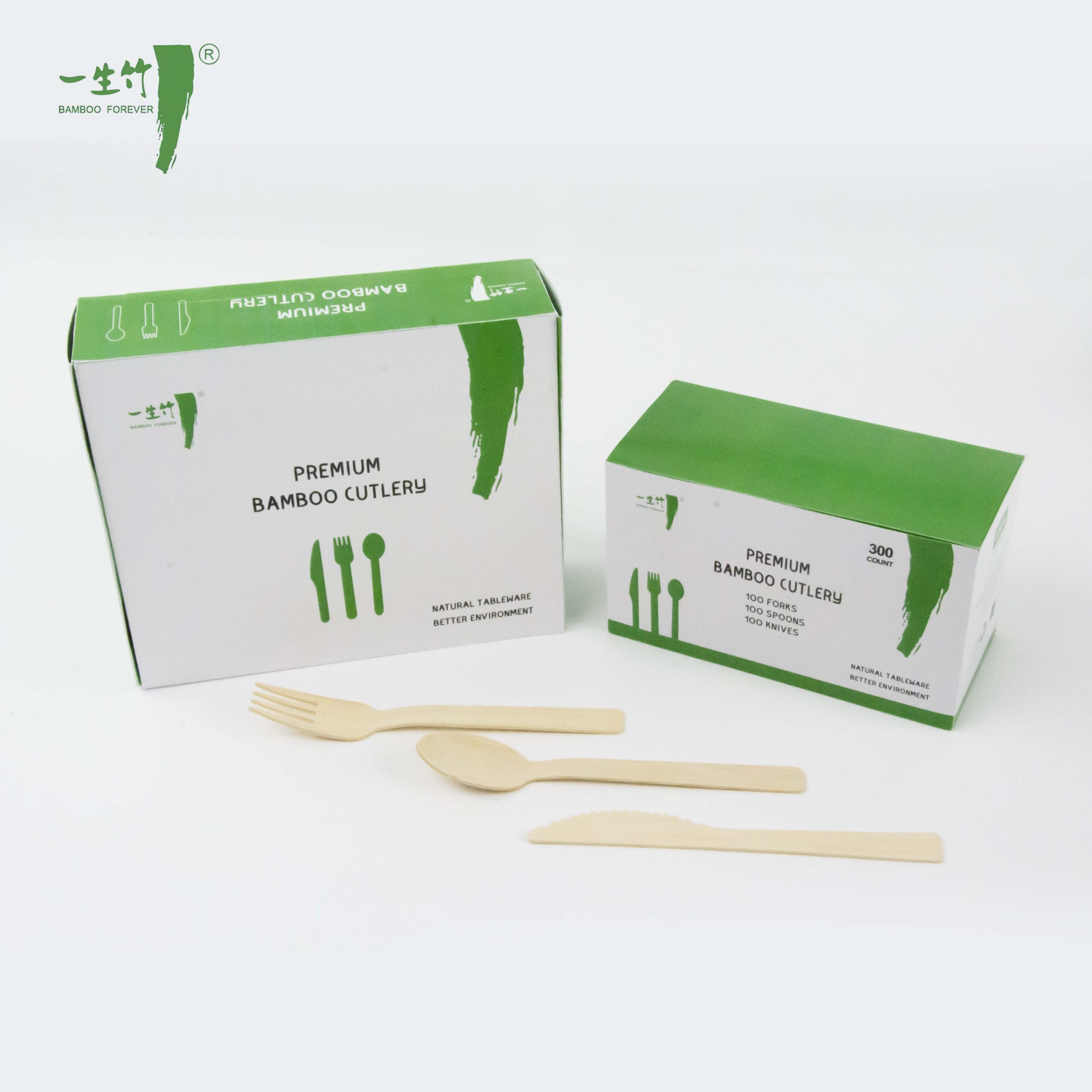 Индивидуальные упаковочные коробки для биоразлагаемых бамбуковых столовых приборов одноразового использования