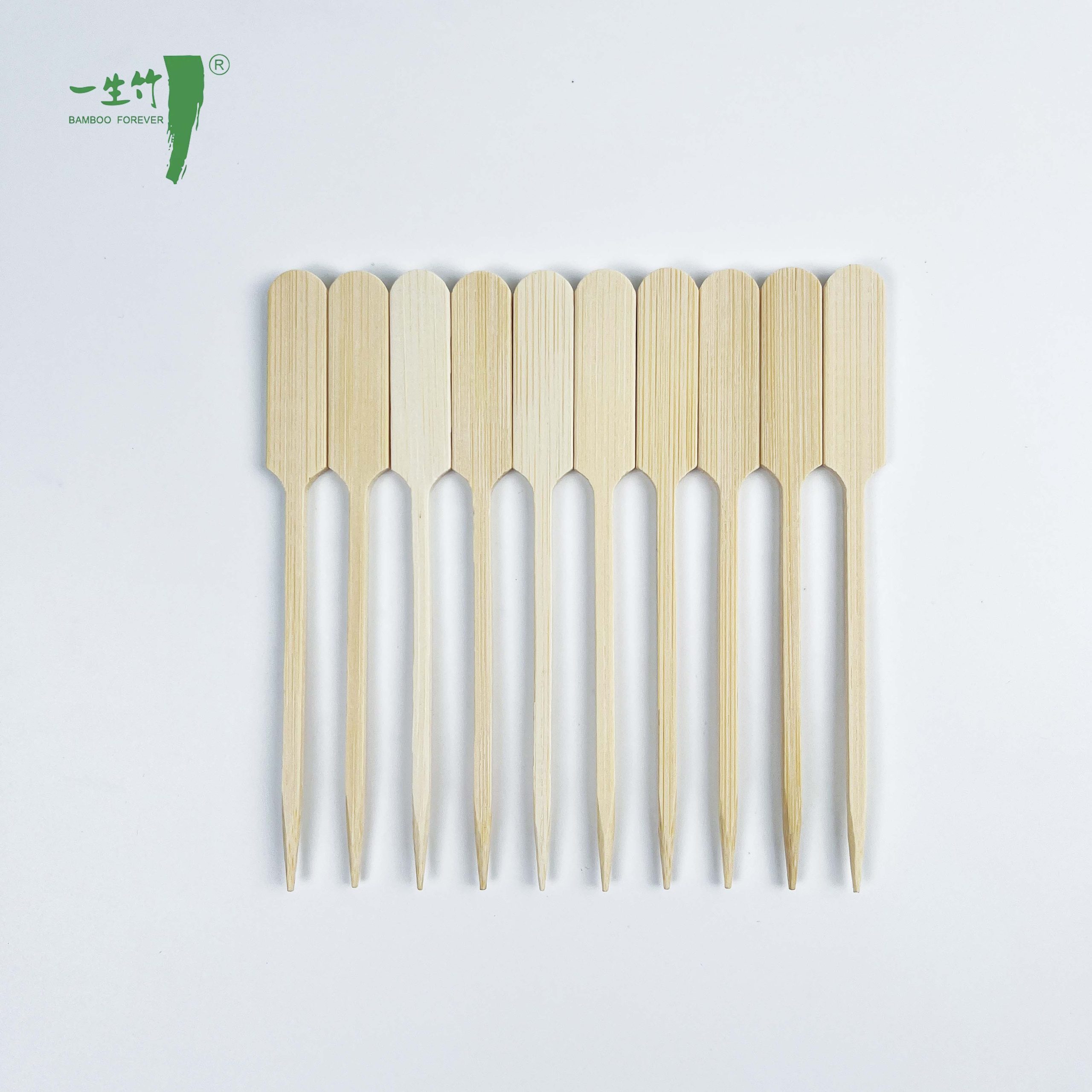 Одноразовый плоский теппо-шампур для кебаба из бамбука